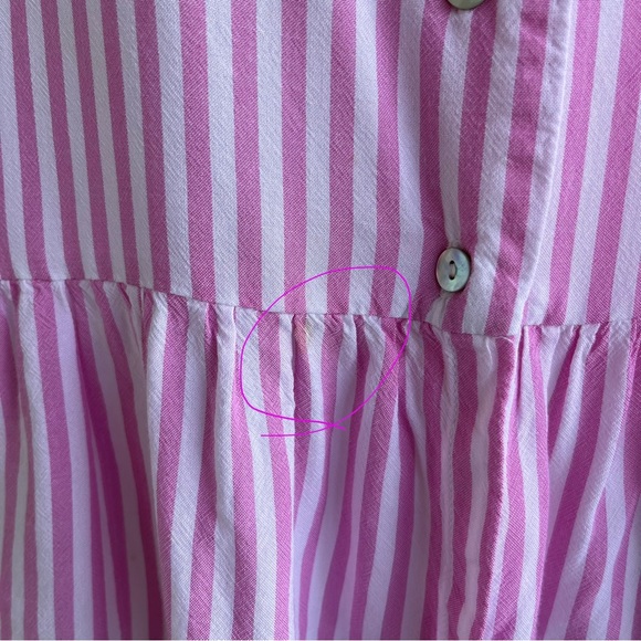 •Jane and Delancey• Pink Stripe Peplum Blouse - Size Large - Picture 4 of 9